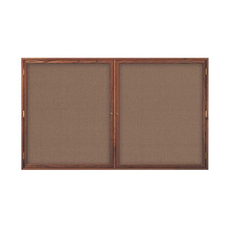 United Visual Products Double Door Indoor Enclosed Easy Tack Bo UV332EZ-WHITE-SATIN